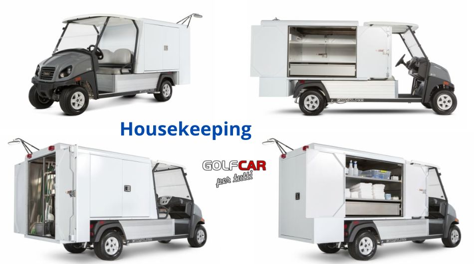 Golf car per housekeeping