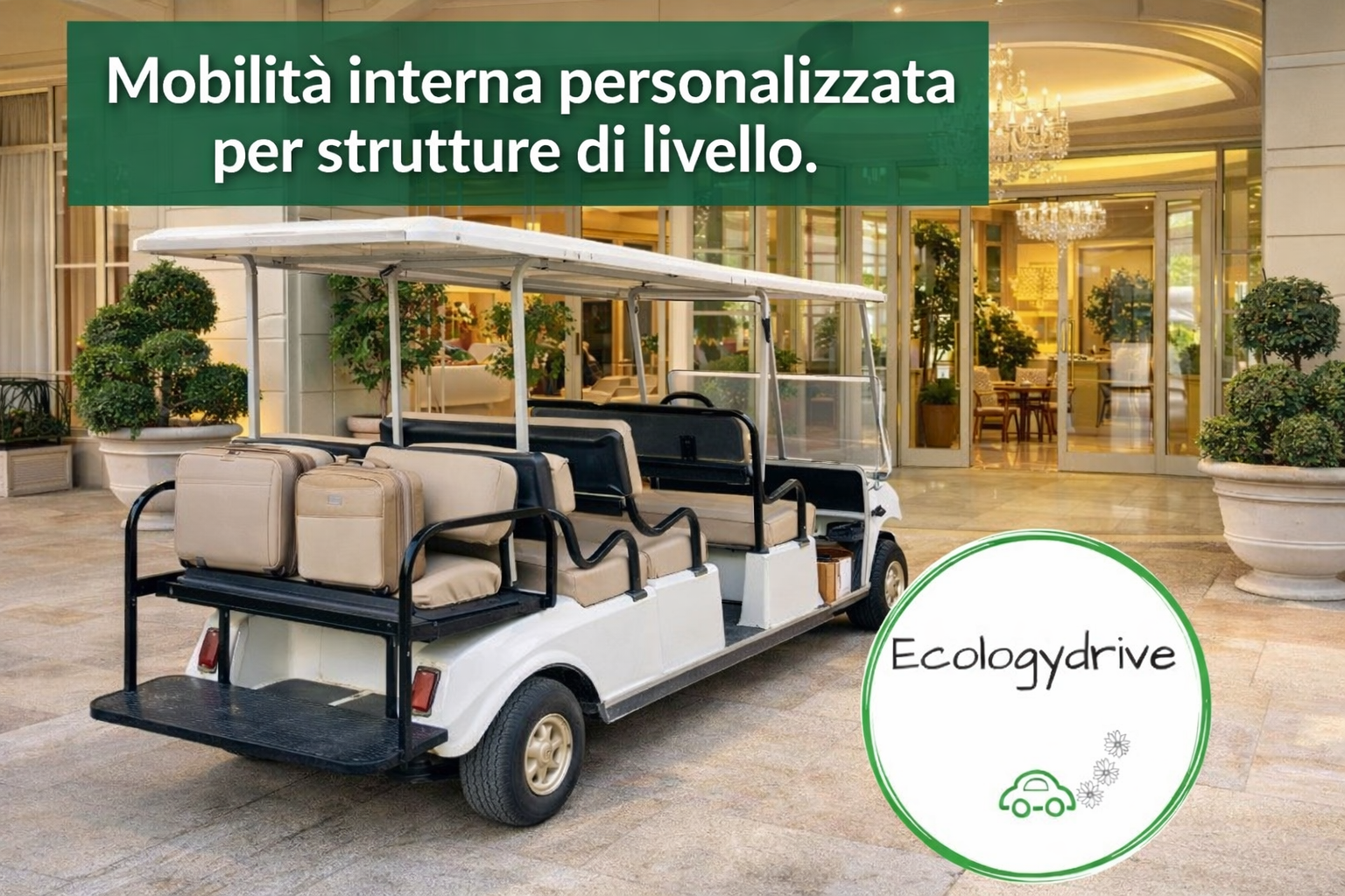Golf car otto posti a noleggio in hotel